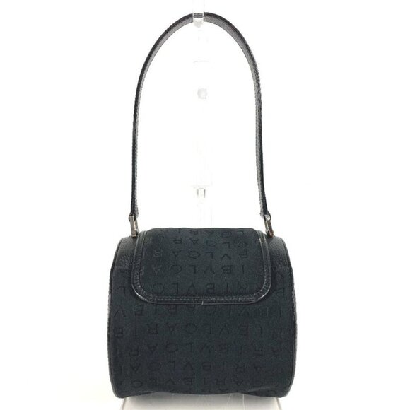 Bvlgari Handbag Logo Leather Canvas Black - Picture 2 of 9